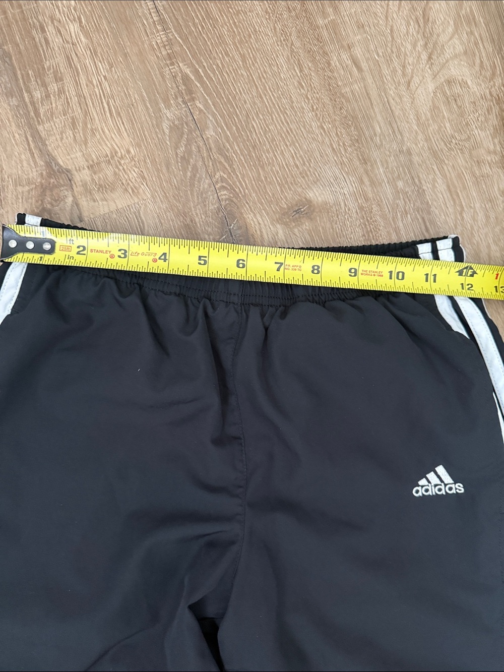 Adidas Black Track Pants with White Side Stripes, Size XS - Picture 8 of 9
